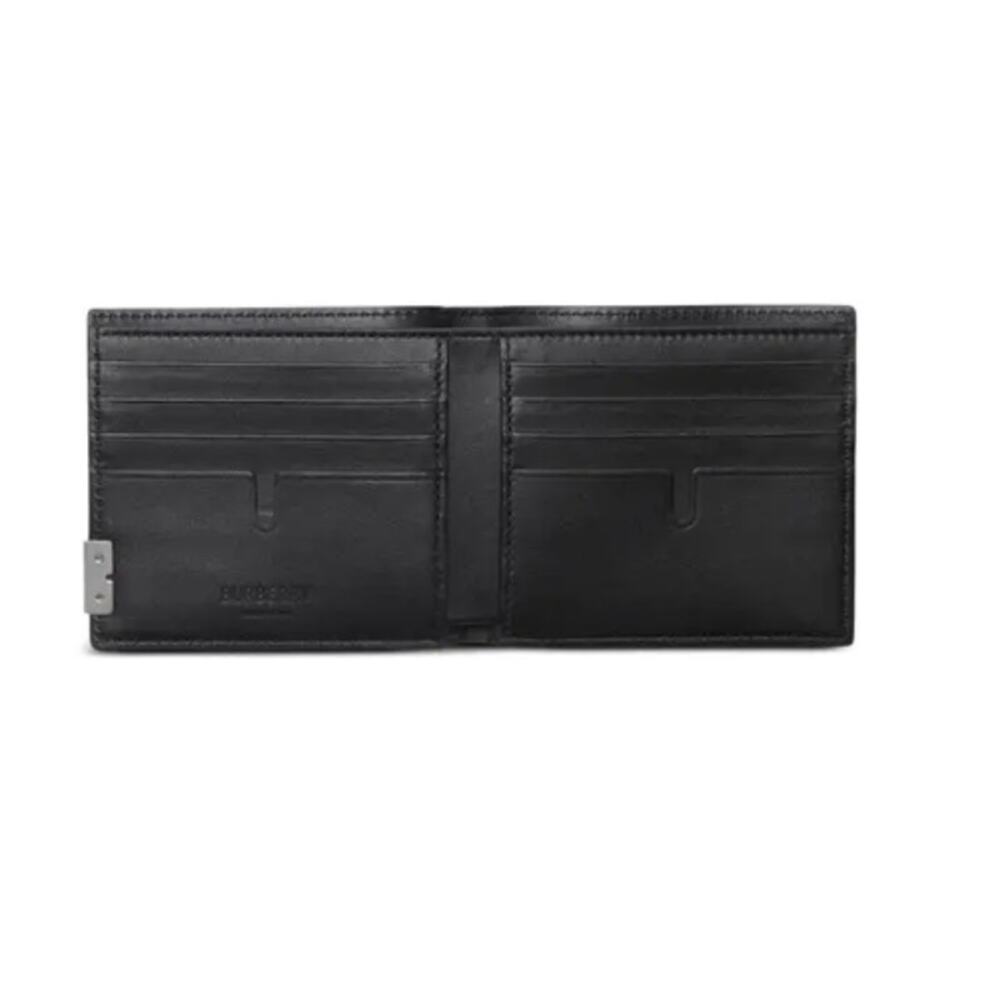 Burberry Men's Black Hipfold Granny Leatherv B-cut Bi-fold Wallet One Size - Picture 9 of 9